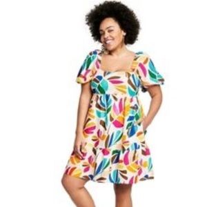 Tabitha Brown X Target Botanical Print Puff sleeve dress - size Large